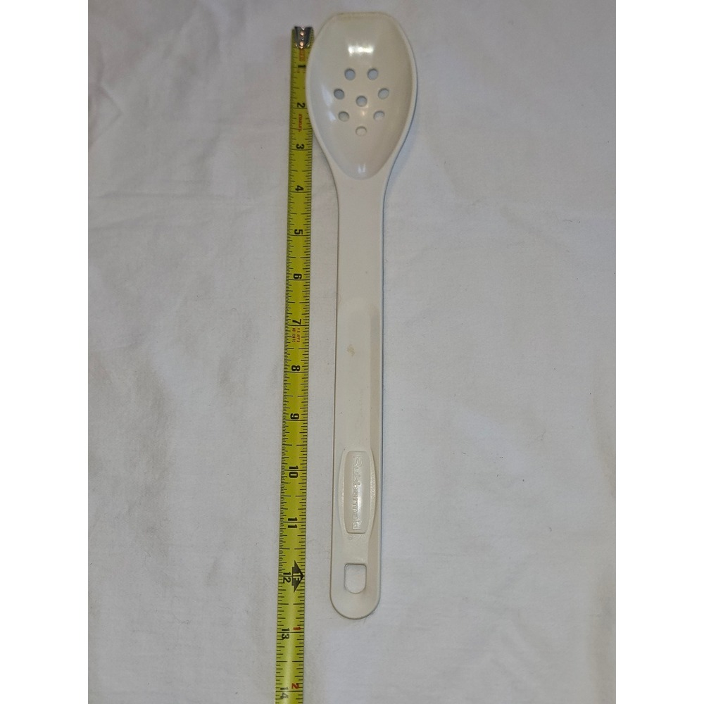 Rubbermaid White Plastic Slotted Spoon Kitchen Utensil Cooking Serving Tool